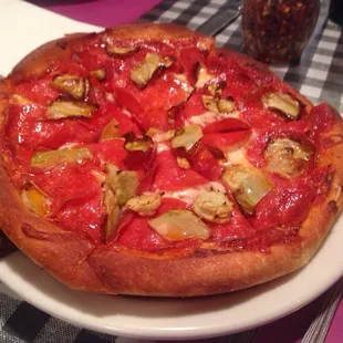 Double pepperoni and artichoke
