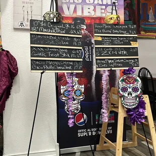 a chalkboard with a sign that says taste the mexican vibe