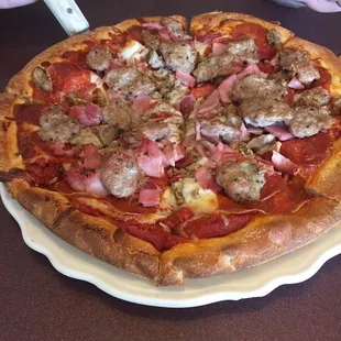 Ordered the all meat pizza.