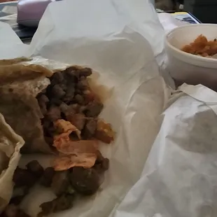 Carne Asada Burrito insides