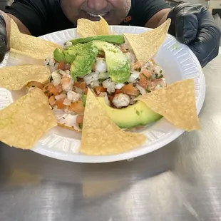 Ceviche tostada deli , deli