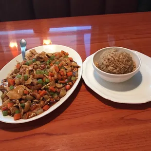 Cashew chicken  and fried rice