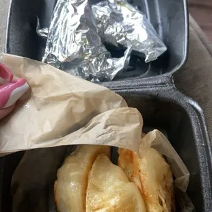 Paper/Foil Wrapped Boneless chicken (3 pcs) Chicken Pot Stickers (4 or 12 pcs)