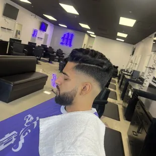 This is a mid drop fade haircut