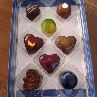 a variety of chocolates