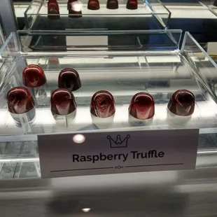 a display of chocolate truffles