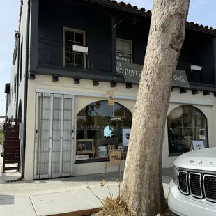 You can go through the store or enter on the left side.