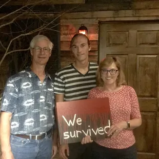 We survived "Missing!"  Highly recommend doing this room if you have an older group like ours.  As their website says PG-13.