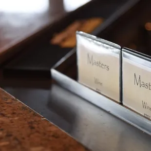 menus on the counter