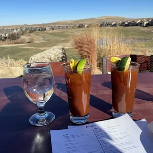 Outside seating a little windy but nice view