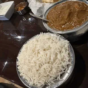 3. Chicken Chettinadu (Hot) with basmati