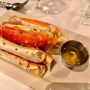 a plate of crab legs