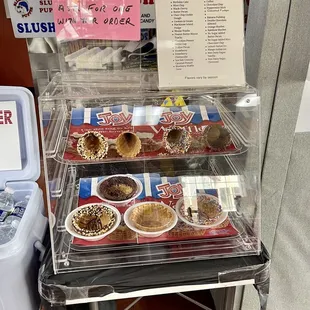 Waffle dipped cones/bowls.
