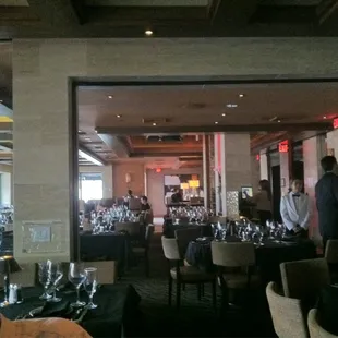 The dining area, viewed from inside the back room