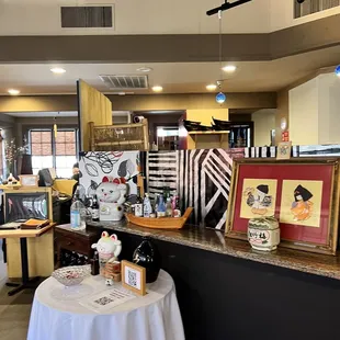a table with a white tablecloth
