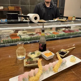 Shrimp tempura with Yellowtail.