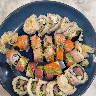 Shrimp tempura, Nemo, Rainbow and Holladay.