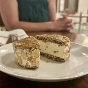 Ice cream sandwich, a nice date dessert.