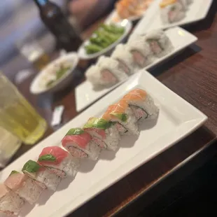 a plate of sushi