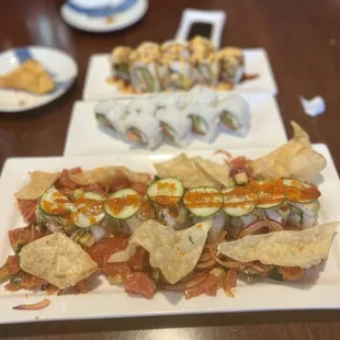 From top to bottom: Katsu Roll, Philly Roll &amp; Titanic Roll