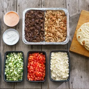 a variety of food items