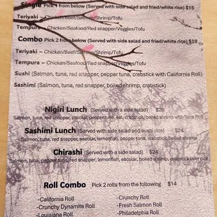 menu