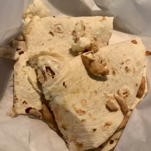 Chicken quesadilla. An off the menu item available if you ask. September 2021