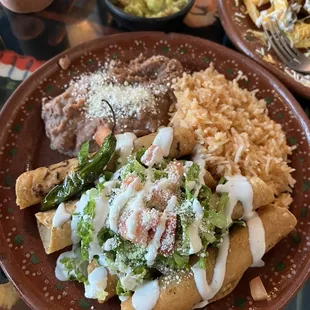 Chicken Flautas Plate