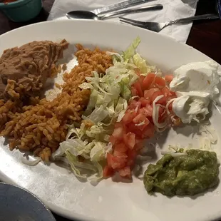 a plate of mexican food