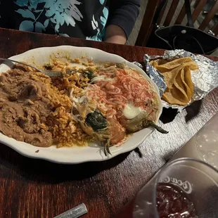 a plate of mexican food