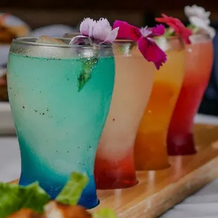 Margarita flight.  Our famous margaritas with your favorite flavors.