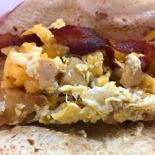 Potato egg bacon cheese.