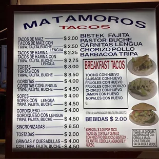 Menu. May 11, 2019.