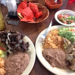Small chicken and beef fajita plate not bad and the rice is good