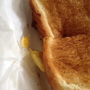 First thing I saw was this strategically placed hair. It is like she lied the hair down on my sandwich intentionally.