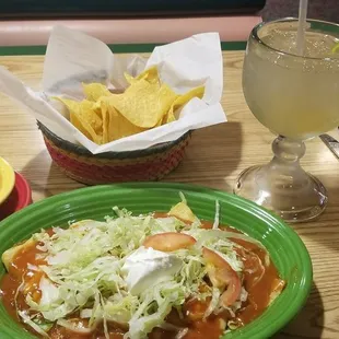 Enchiladas supremas and a Texas margarita