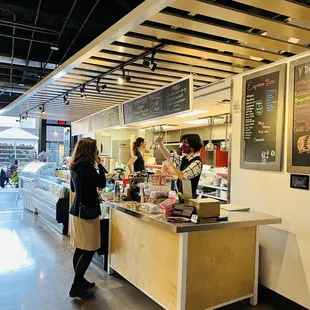 a woman ordering food