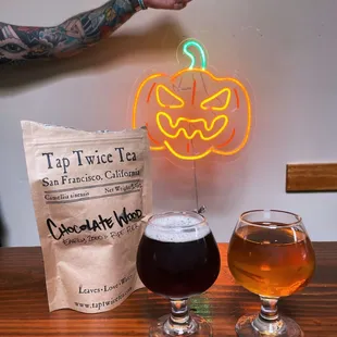 "I can't believe it's not a pumpkin beer!" 

Enjoy our porter made with early 2000's Chocolate Wood Pu'Er.

Stay Spooky friends!