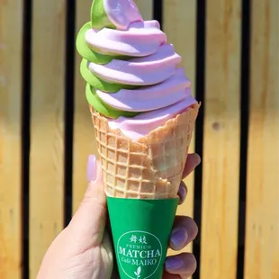 Sakura x Matcha swirl soft serve 3/20/21 @tiffhuangry