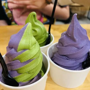 matcha and ube icecream