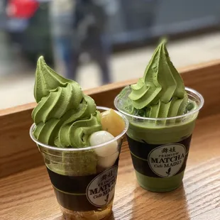 Maiko special and matcha latte float