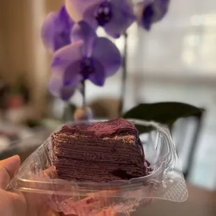 Ube crepe cake