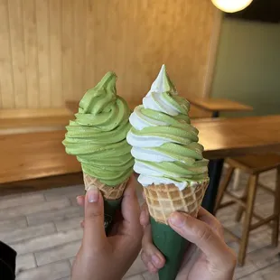 Matcha Vanilla Mix Soft Serve Ice Cream