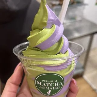 Matcha Ube Soft Serve Ice Cream