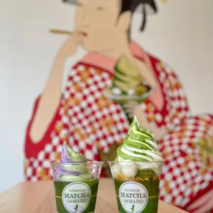 Pandan Ube Swirl and Maiko Special Sundae