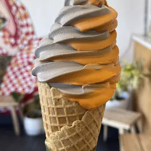 Black sesame and thai tea soft serve 8/12/23