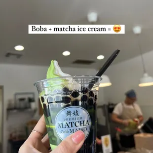 greentea swirl with boba