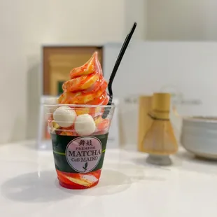 Mango/Strawberry soft serve sundae w/ Mochi 2/2022