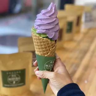 Ube and Matcha soft serve | ig @ voyeges