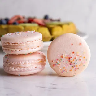 Pink Champagne Macarons from Chicago Desserts!